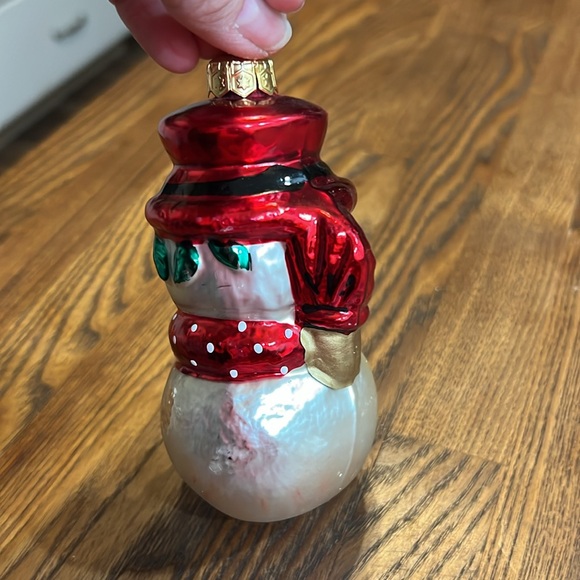 Two piece set Red and White Snowman Christmas Ornament - Picture 6 of 8